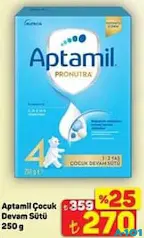 APTAMİL ÇOCUK DEVAM SÜTÜ 250 G fiyat ve kampanya bilgisi